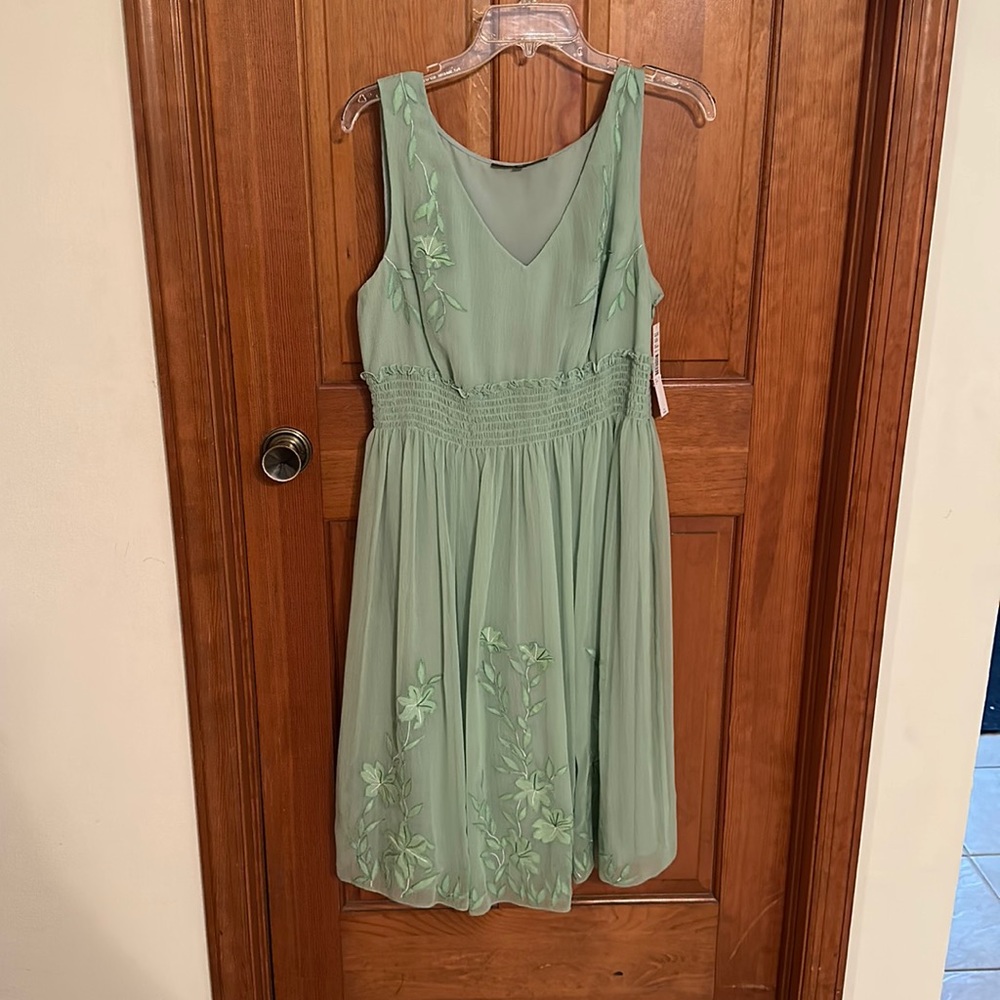 Light green dress with embroidered details🤩